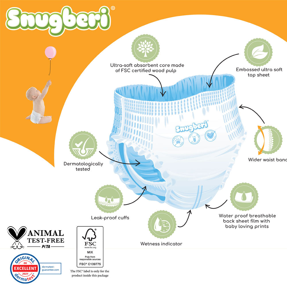 Snugberi Diaper Size 4 Large 7-12Kg 24'S Twin Value Pack