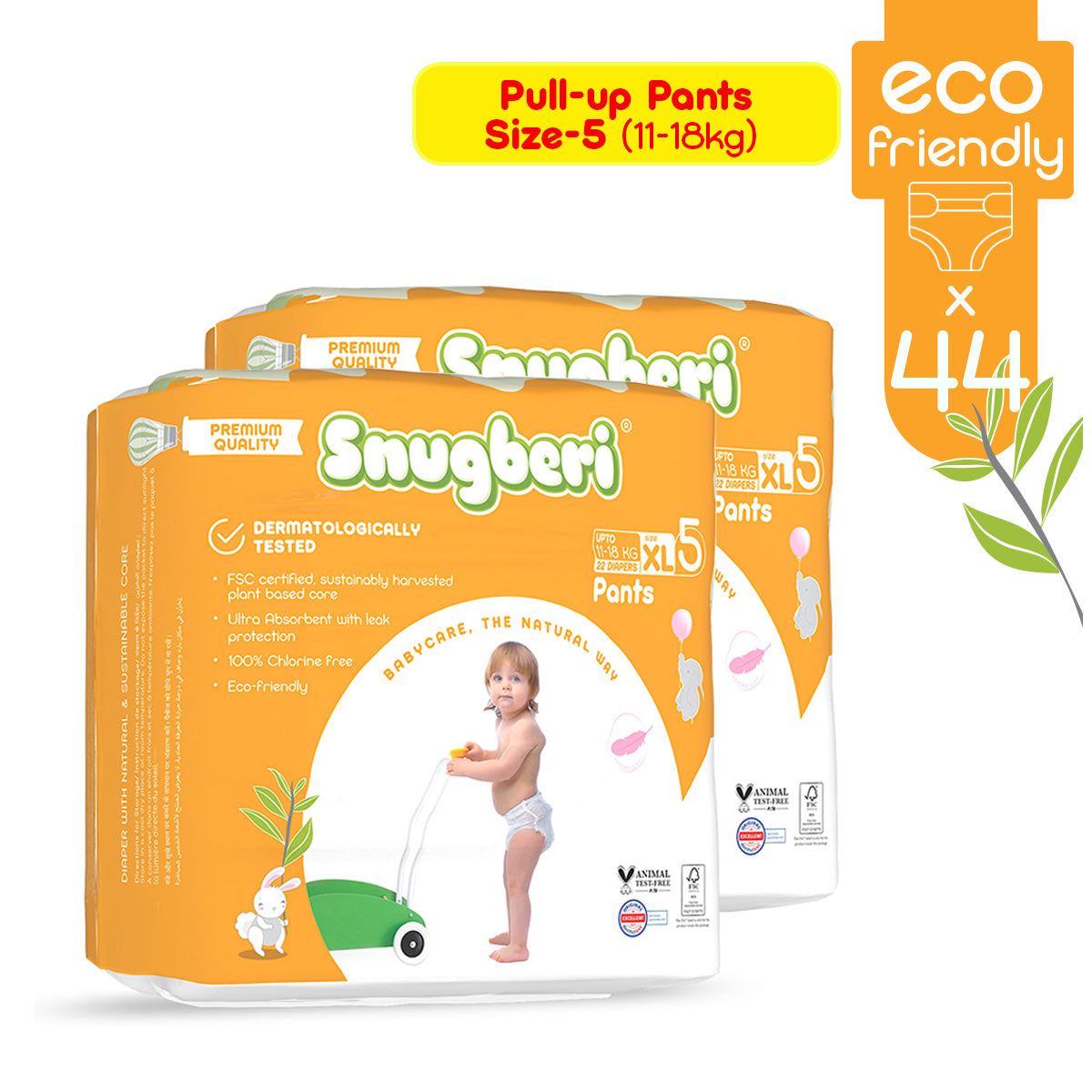 Snugberi Pant Size 5 Xl 11-18Kg 22'S Twin Value Pack