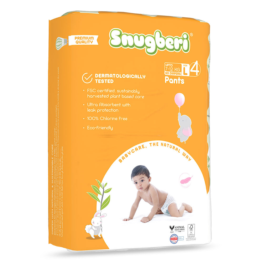 Snugberi Pants Size 4 Large 7-12 kg - Mega Pack 60's