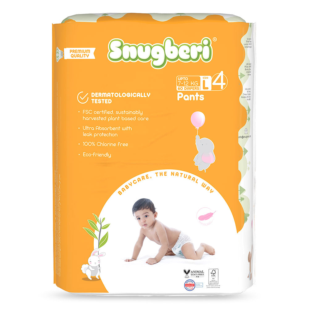 Snugberi Pants Size 4 Large 7-12 kg - Mega Pack 60's