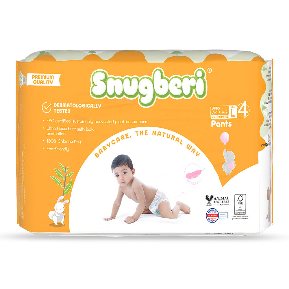 Baby Diaper Pants Medium (M) Size, 7-12 kgs with ADL Technology - 76 Count  - 12 Hours Protection