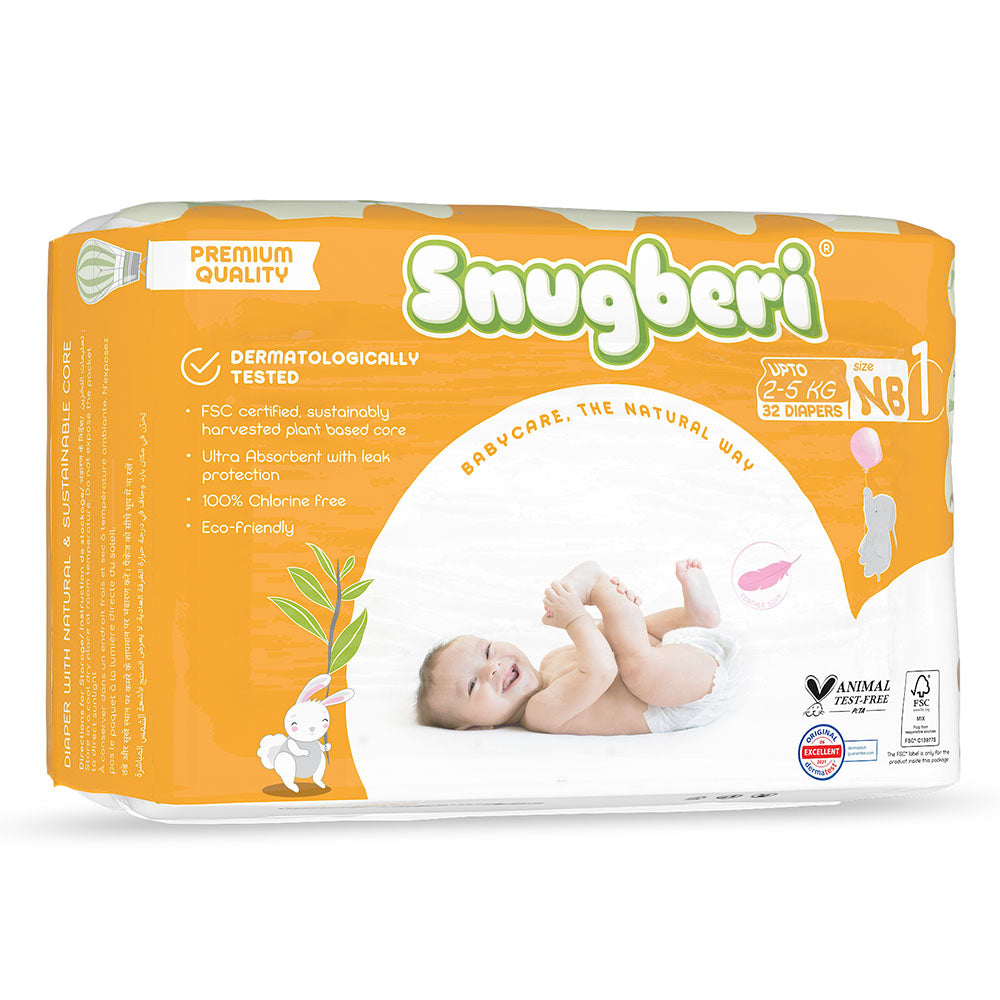 Snugberi Diaper Size 1 New Born 2-5Kg 32's