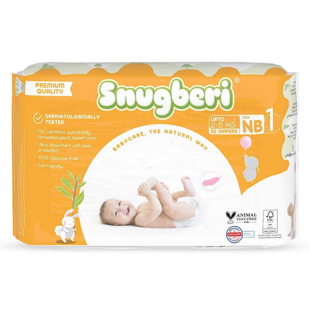 Snugberi Diaper Size 1 New Born 2-5Kg 32's