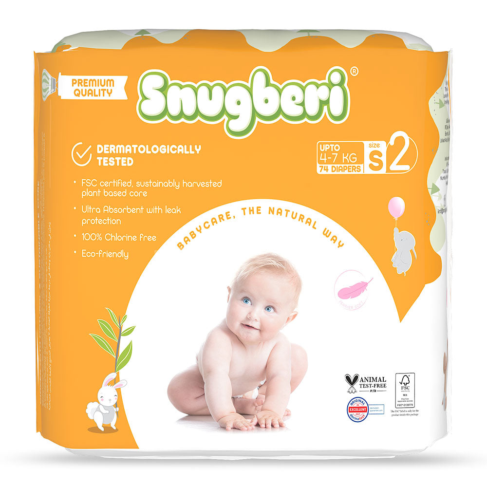 Snugberi Diaper Size 2 Small 4-7kg - Mega Pack 74's