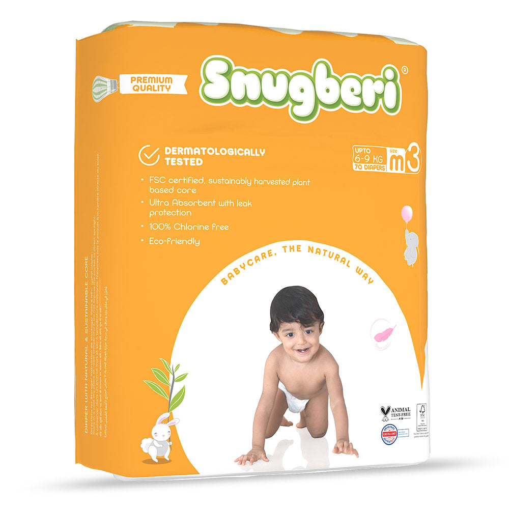 Snugberi Diaper Size 3 Medium 6-9 kg - Mega Pack 70's
