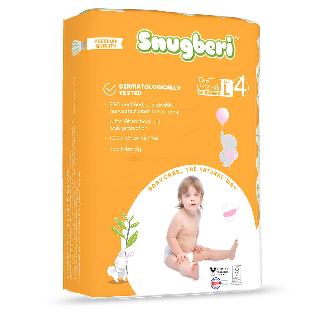Snugberi Diaper Size 4 Large 7-12 kg - Mega Pack 60's